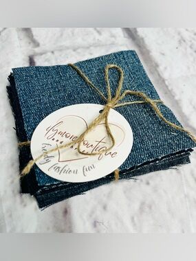 Denim Squares 4” (Set of 20) Eco Craft Fabric Bundle quilting fabric